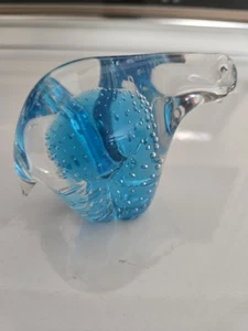 Blue & Clear Glass Bird Decorative Paperweight - Picture 1 of 8