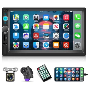 Doppel DIN Autoradio mit Rückfahrkamera 7 Zoll Touchscreen 2 DIN Autoradio... - Bild 1 von 7