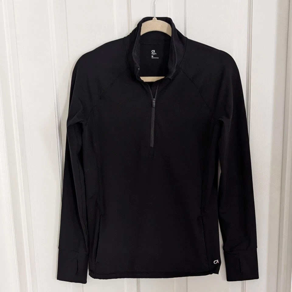 Camisa Pullover Chaqueta GAP Fit Para Mujer 1/4 Cremallera MEDIANA Atletismo Exterior Pulgar Foto 1 de 4