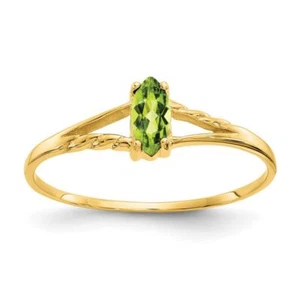 14K Solid Yellow Gold Peridot Ring - Picture 1 of 91
