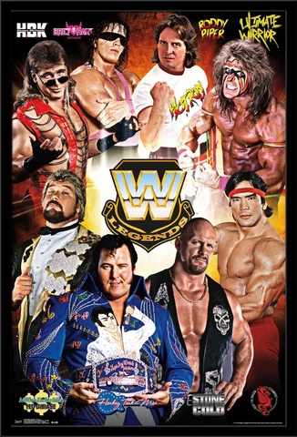 Sealed WWF WWE Legends Poster Print 22 x 34 Stone Cold Warrior Bret Hart Piper Cover