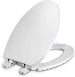 WSSROGY Toilet Seat Elongated with Cover Soft Close, White - Picture 1 of 4