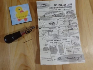 Speedy Stitcher SEWING AWL Stewart Manufacturing USA Needle and Instructions - Picture 1 of 11