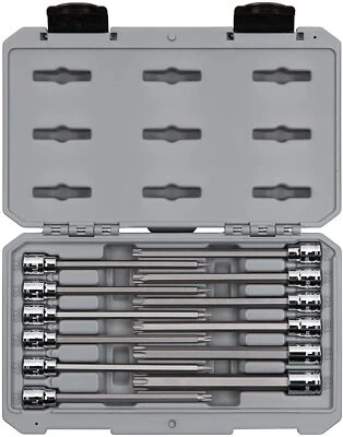 3/8 Inch Drive Long Torx Bit Socket Set with Case, 12-Piece (T10-T60) - Image 1 of 4
