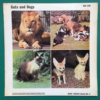 CATS AND DOGS BBC Wildlife Series Educational LP Field Recordings Whipsnade Zoo - Image 1 of 4