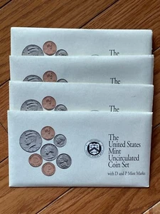 (4) 1992 P & D US Mint Uncirculated Sets 40 Coins OGP Original Envelopes BU - Picture 1 of 2