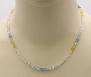  Beryll-Kette - facettierte Berylle in Aquamarin Goldberyll Morganit & Goshenit - Imagen 1 de 2