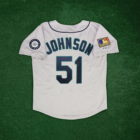 Randy Johnson 1994 Seattle Mariners Men's Road Grey Jersey w/ MLB 125th Patch Cover