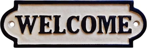 Vintage Iron Welcome Signs - Retro Style Decorations for Front Door, Yard, Porch - Picture 1 of 6
