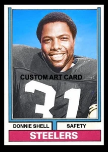 Donnie Shell Pittsburgh Steelers 1974 Custom Made Football Art Card - Picture 1 of 2
