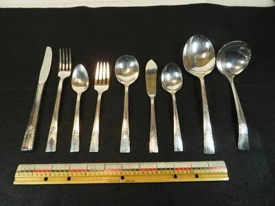 Artistic 1940 Teaspoons Knives Forks Gumbo Wm A Rogers Oneida Choice AA Heavy - Image 1 of 4