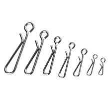 50Pcs Stainless Steel Hanging Snap Fishing Hook Line Connector Rolling Swivels