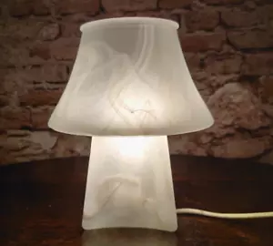 Fischer Leuchten 70er Jahre Tischlampe Pilzlampe Mushroom massives Glas in Weiß - Bild 1 von 16