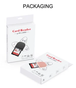 Adaptadores lectores de tarjetas de memoria de escritorio 4 en 1 para computadoras tabletas para iPhone Samsung - Imagen 1 de 8