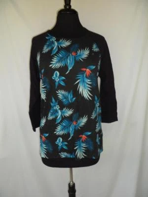 Camiseta de béisbol para hombre raglán pequeña negra con estampado tropical floral nueva sin etiquetas Foto 1 de 4