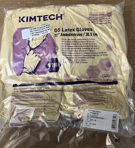 Kimtech G5 Latex Cleanroom Gloves #56812 12", XL, Bag of 100 (50 PR) - NEW - Picture 1 of 2