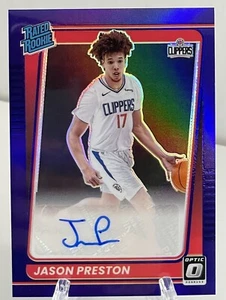 Jason Preston 2021-22 Optic #160 Rated Rookie RC Viola Prizm AUTOGRAFO - Foto 1 di 2