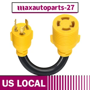 1X RV Generator Adapter Cord 30 Amp Twist Lock 3 Prong to 4 Prong Generator Plug - Picture 1 of 12