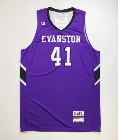 Wilson Northwestern Evanston Reversible Basketball Jersey Men's L Purple White Cover