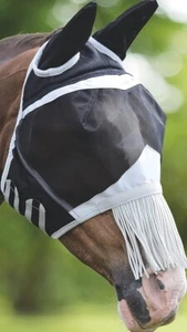 Feinmaschiges Pferd Pferdefliegenmaske schwarz mit Ohren & Nase UV-Schutz Vollpferd - Bild 1 von 1