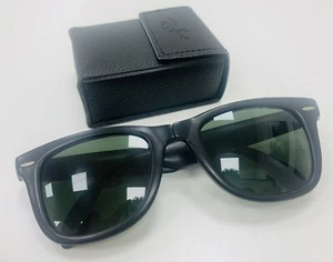 VINTAGE B&L RAY BAN WAYFARER FOLDING BLACK MATTE USA 5022 G-15 BLUES BROTHERS - Foto 1 di 10
