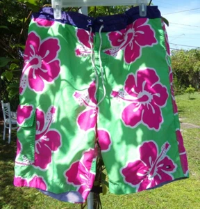 Tommy Hilfiger Swim Trunks Board Shorts Floral Tropical Men's SZ 40 Large Green - Picture 1 of 23