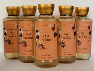 New Bath & Body Works FALL IN BLOOM 10 FL OZ Vitamin E Shower Gel x5 Lot Set - Picture 1 of 2