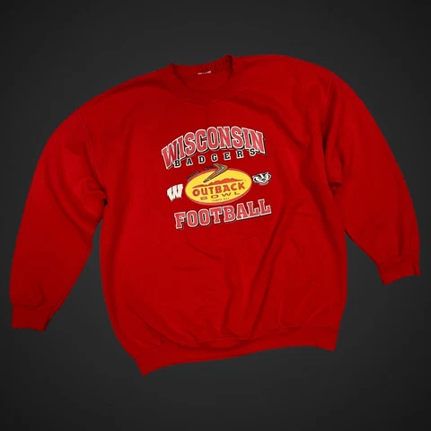 Wisconsin Badgers Football Crewneck Sweatshirt Outback Bowl 2008 Cover