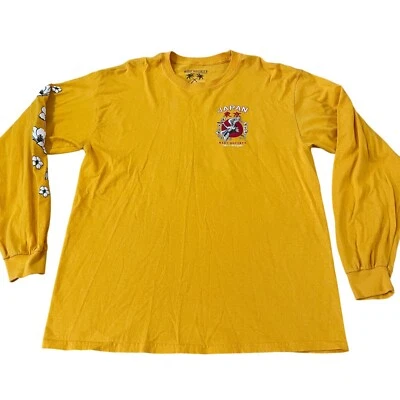 Riot Society Men's Bird Graphic Long Sleeve Tee Japan Design Yellow Cotton Large - Image 1 of 4