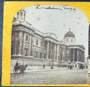 Vintage Stereoview Card: National Portrait Gallery in Trafalgar Square London - Picture 1 of 4