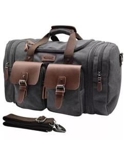 Wildroad 50L Reisetasche, erweiterbares gewachstes Canvas Echtleder - Bild 1 von 9