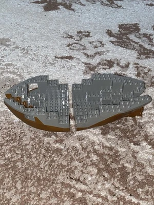 LEGO 2x лот коричневый серый корпус лодки лук и корма 6271, 6268 детали пиратского корабля  - Изображение 1 из 4