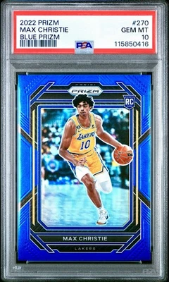 Max Christie 💥PSA 10💥 ROOKIE CARD 2022-23 Panini Prizm TRUE BLUE PRIZM #270 - Image 1 of 2