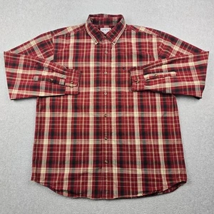 Camisa Carhartt Para Hombres XL Roja a Cuadros Algodón Pesado Abotonada Manga Larga Trabajo - Imagen 1 de 12