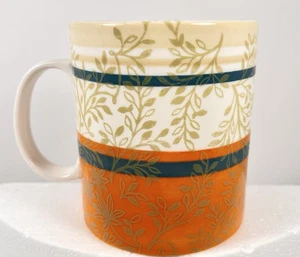 Tazza caffè Starbucks 2008 arancione bianco zen verde oliva rami foglia 14 oz - Foto 1 di 4