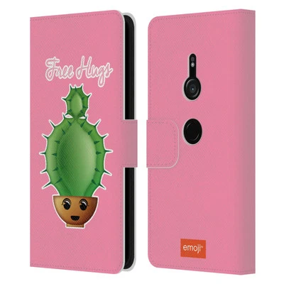 OFFICIAL emoji® CACTUS AND PINEAPPLE LEATHER BOOK WALLET CASE FOR SONY PHONES 1 - Image 1 of 4