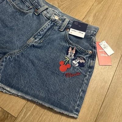 Old Navy Disney Girl’s Minnie Mouse Denim Jean Shorts Cut Off Embroidered Sz 16 - Image 1 of 4