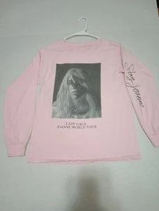 Lady Gaga Joanne Long Sleeve T-Shirt Small Baby Pink Concert 2017 Tour - Picture 1 of 7