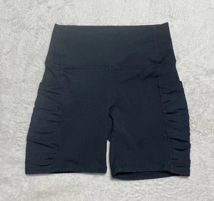 Fabletics PowerHold Shorts Womens Size XS Black Side Pockets Yoga Compression - Picture 1 of 9