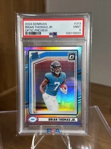 2024 Donruss Brian Thomas Jr RC #313 OPTIC PREVIEW SILVER HOLO Prizm PSA 9 MINT - Bild 1 von 2