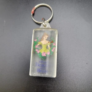 Vintage Die Schöne im Biest Souvenir Schlüsselanhänger Disneyland 1991 Belle RAR - Bild 1 von 2