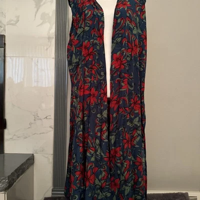 LuLaRoe женщин XLJoy напечатано длинный жилет Duster новый с Ярлыками цветочный - Изображение 1 из 4