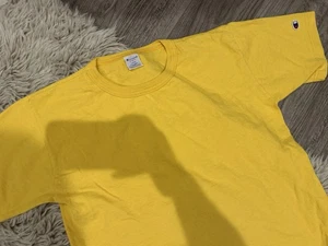 RARE Champion True Archive Yellow Cotton T Shirt Large L USA T1011 - Picture 1 of 6