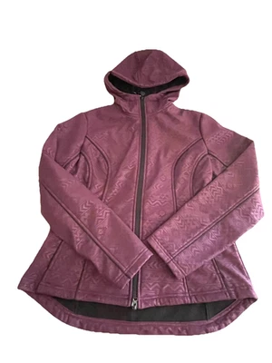 Chaqueta Outback Trading Mujer Grande Softshell Tinta Geométrica Púrpura Sudadera con Capucha Foto 1 de 4