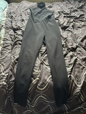  Black  Skinny Jumpsuit High Halter Neck and Cross strap back Size M - image 1 of 3