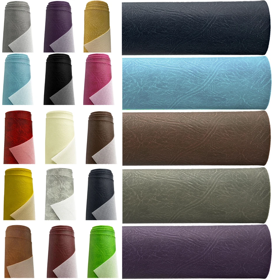 Grained Heavy Faux Leather Fabric Leatherette Texture Upholstery Material 140cm - Image 1 of 1