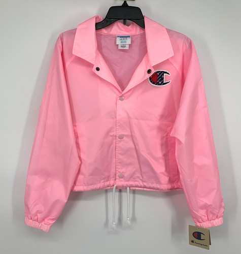 COACH Giacca Champion donna taglia media cropped giacca a vento rosa bottoni a pressione allenatore