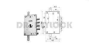 ARMORED DOOR LOCK WHEELBASE MOTOR 32 DIBI DOORS - Picture 1 of 1