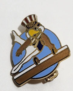 Gymnastics Pommel Horse 1984 Los Angeles Olympics Pin Brooch Sam Eagle Enameled - Picture 1 of 2