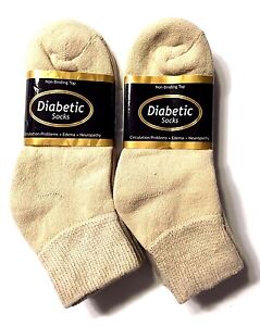 3/6/12/ Pairs Non-Binding Top DIABETIC Tan Ankle Sock Size 9-11,10-13. USA.